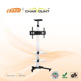 Simple Floor Standing Height Adjustable TV Trolley Designs (CT-FTVS-T105)
