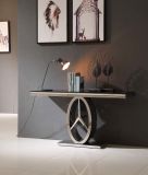 Fancy Console Table with Black Tempered Glass Top