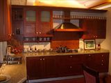 Solid Wood Kitchen Cabinet Wooden Kitchen Cabinet (W-008)