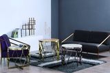 Round Marble Coffee Table with Stainless Steel Frame
