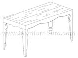 New Style Antique Ls-209 Long Wooden Style Japanese Dining Table