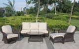 6 Pieces Round Wicker Sofa Set Garden Furniture 0300 10mm Half Moon Curve Flat Wicker and 5mm Round Wicker