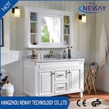 Single Sink Solid Oak Marble Counter Tops Wood Modern Bathroom Furniture