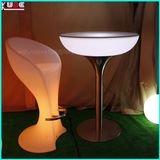 LED Furniture/Illuminated Furniture Factory Round Table with Metal Base