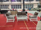 Outdoor Furniture/White Rattan Sofa Set/White Wicker Conversation Sofas/