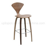 Antique Wood Color Four Legs Bent Plywood Bar Chair (SP-BC462)