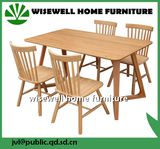 Oak Wood Dining Room Table with 4 Chairs for Home Furniture