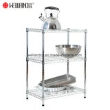 Space Saving 3 Shelf Chrome Metal Open Kitchen Appliances Storage Wire Rack Shelving