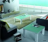 White Metal Coffee Table with Tempered Glass Top (CJ-074A)