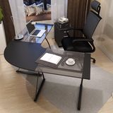 L Shape Tempered Glass Corner Desk for Small Office