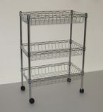 Adjustable Chrome Removable Metal Trolley for Hospital and Library (TR452545C3)