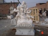 White Marble Angels Sculpture with Playing Musical Instruments for Garden