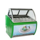 Semi Curved Glass Horizontal Ice-Cream Display Cabinet with 20 Pans