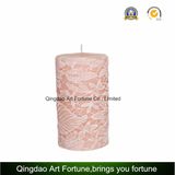 Carved Pillar Candle with Embossed Pattern on The Surface for Home Decoration