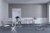 Big Size Mirror Glass Top Metal Dining Table