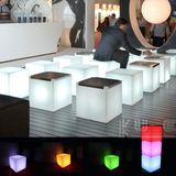 16 Color Changeable LED Cube Stool with Storage LED Cube