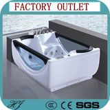 Glass Freestanding Hydro Massage Indoor Acrylic Whirlpool Massage Bathtub (506)