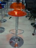 Red Swivel Leather Acrylic Bar Stool