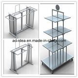 Almond Shelves / Black Double Hangrail Combination Merchandiser with Almond Shelves