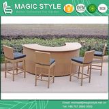 Rattan Bar Set Wicker Bar Stool Outdoor Bar Table Patio Bar Chair (Magic Style)