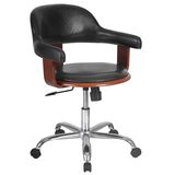 Bentwood Adjustable Height Bar Chair with Curved PU Back (FS-WB609)