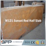 Wholesale Construction Material Stone Material Red Marble Half Slab