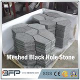 Meshed Grey Granite Hole Stone for Garden Floor Tile