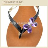 Woman Purple Crystal Flip Flop Decoration