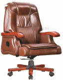 Classic Brown Luxury Leather Boss Chair with Wood Foot (SZ-OCE167)
