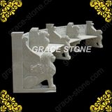 Stone Garden Bench with Lion Head