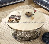Mirror Stainless Steel Frame Round Coffee Table