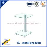 Mini Stainless Steel Legs Glass Top Coffee Table