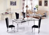 Royal Dining Room Furniture Sets Stainless Steel Marble Top Dining Table