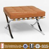 Modern Barcelona Stool with Stainless Steel Frame (Ottoman)