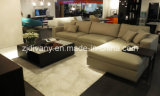 Modern Home Sofa Beige Leather Fabric Sofa (D-72)