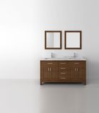Modern Wall Mounted Solid Wooden Double Basin Bathroom Cabinet