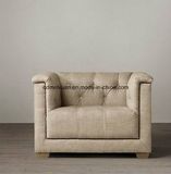 French Style Restoring Ancient Ways Sitting Room Linen Cloth Sofas, American Country Cafe Pull Clasp Sofa (M-X3384)