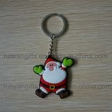 Wholesale Rubber Santa Keychain for Christmas Decoration