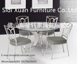 Modern PU Dining Chair in Gray and Stainless Steel Frame for Home Furniture