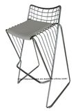 Modern Dining Restaurant Stackable Strings Steel Wire Bar Chair