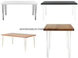 Wholesale Modern Commercial Wooden Top Coffee Bar Dining Metal Hairpin Legs Table