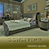 New Arrival Bedroom Set Bedroom Furniture Grey Leather Bed (B005)