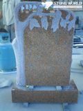 Beautiful Flower Scuptured Granite Tombstone