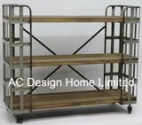 3 Tier Antique Vintage Decorative Wooden/Metal Shelf Tray Display