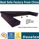 Big U Leather Sofa Furniture for Salon Furniture with Button Design (W7024)