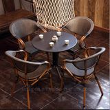 Vintage Cafe Rattan Restaurant Furniture for 4 Persons (SP-CT838)