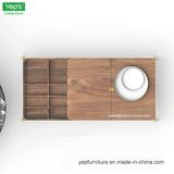 Moving Gate Storage Wooden Coffee Table for Living Room Furniture (T8232)