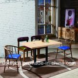 Wholesale Wooden Restaurant Furniture Set with Royal Blue Armchair (SP-CT789)