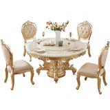 Dining Room Furniture with Wood Table and Leather Sofa Chairs