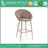 Modern Bar Stool with Wicker Weaving Outdoor Rattan Bar Stool (Magic Style)